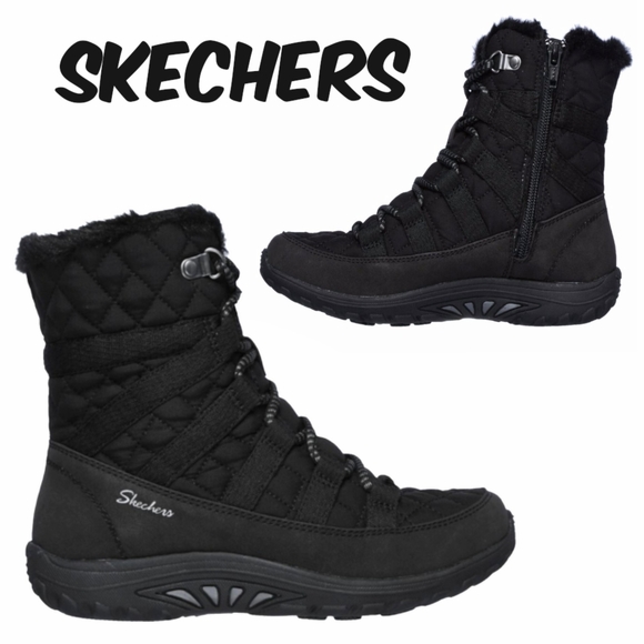Skechers Shoes - Skechers Women's Relaxed Fit Reggae Fest Moro Rock Black Winter Ankle Boots 7.5